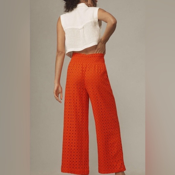 Maeve by  Anthropology Vibrant Orange Wide-Leg Pants size: Medium - Picture 2 of 5